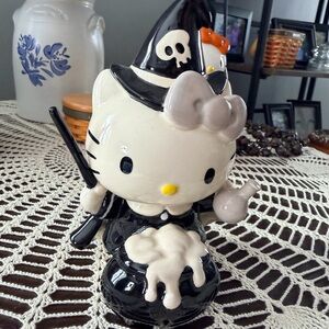 Blue Sky Hello Kitty Halloween Witch Figurine - Black, White, and Orange
